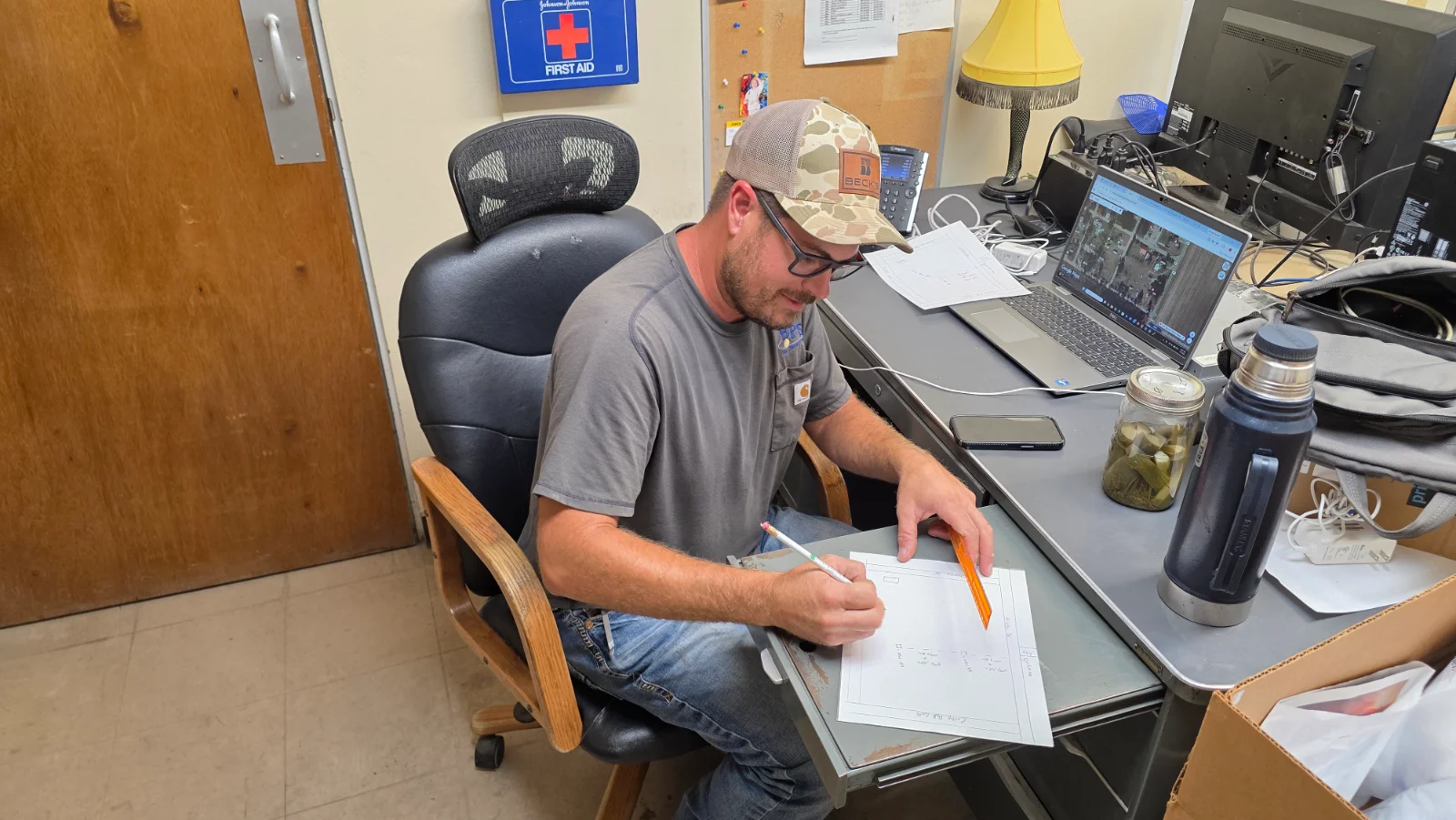 A BPS technician planning a local fiber build
